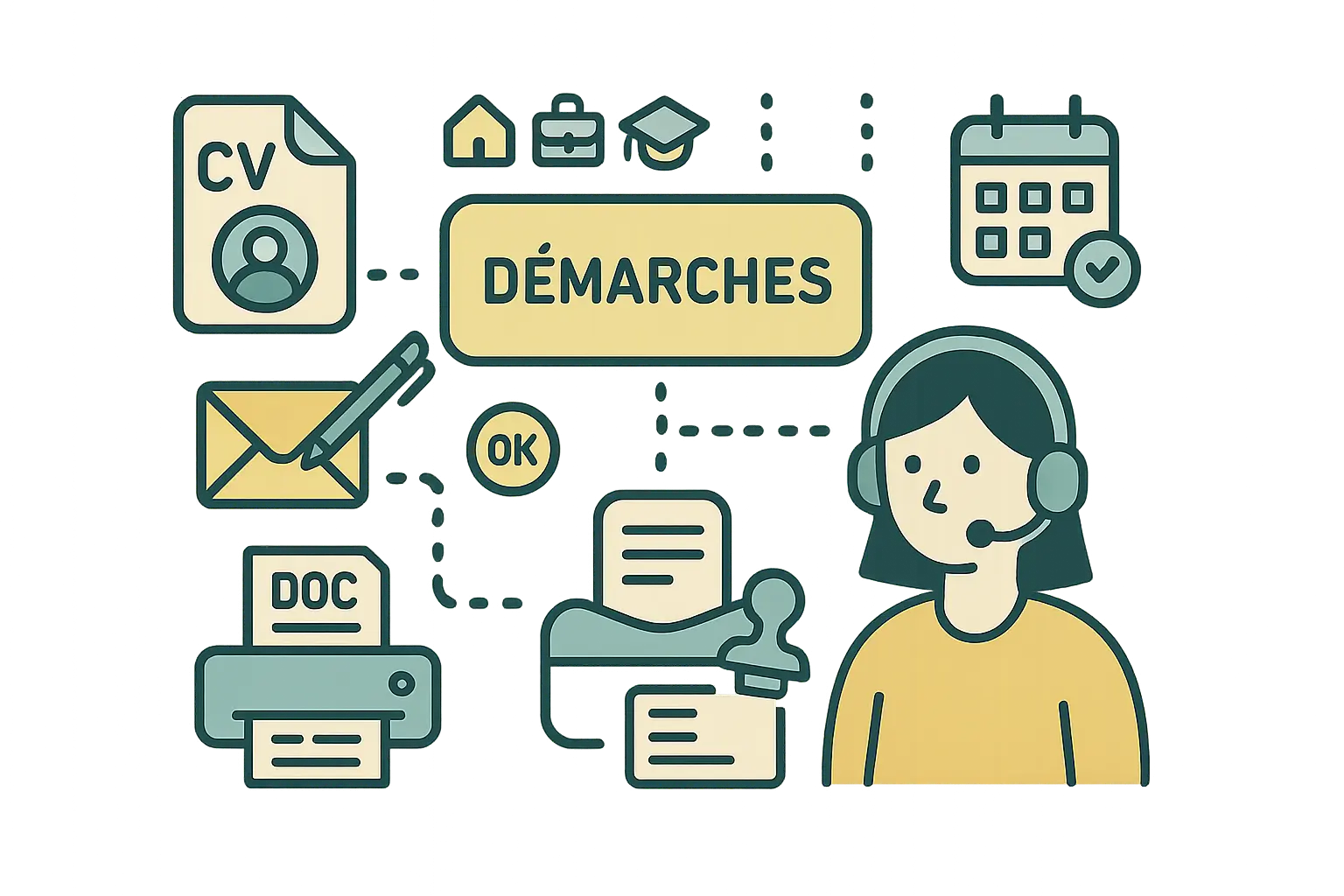 Aide administrative : CV, lettres, formulaires et démarches
